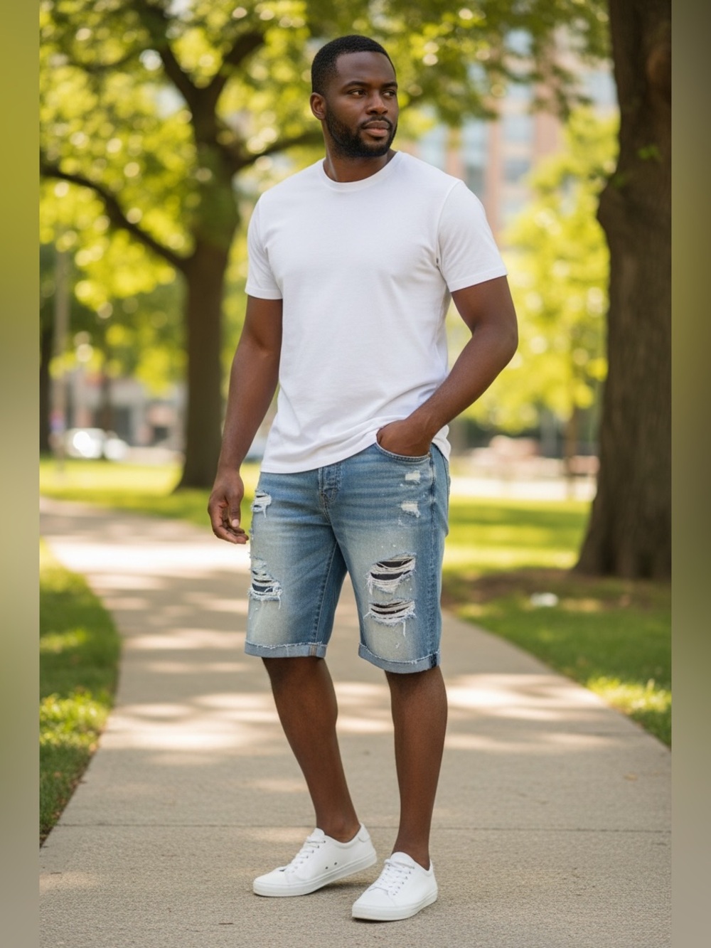 American Eagle Outfitters Light Blue Distressed Jean Shorts | NWT